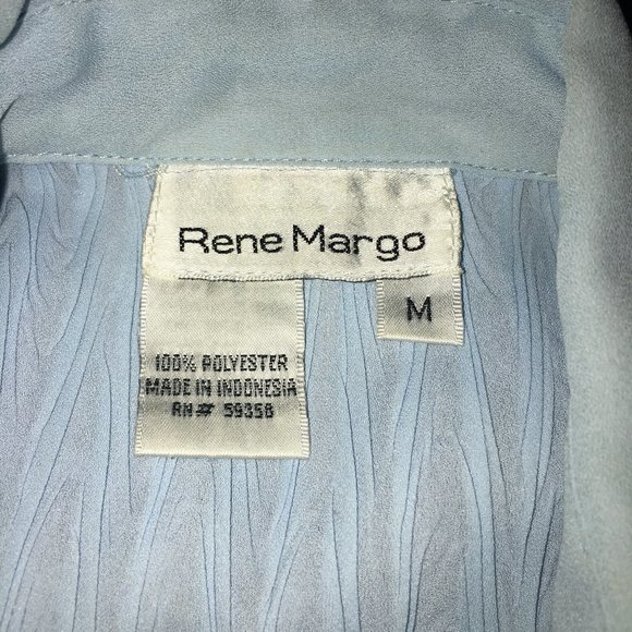 Light Blue Chevron Ruched Button Down Blouse - Picture 2 of 3